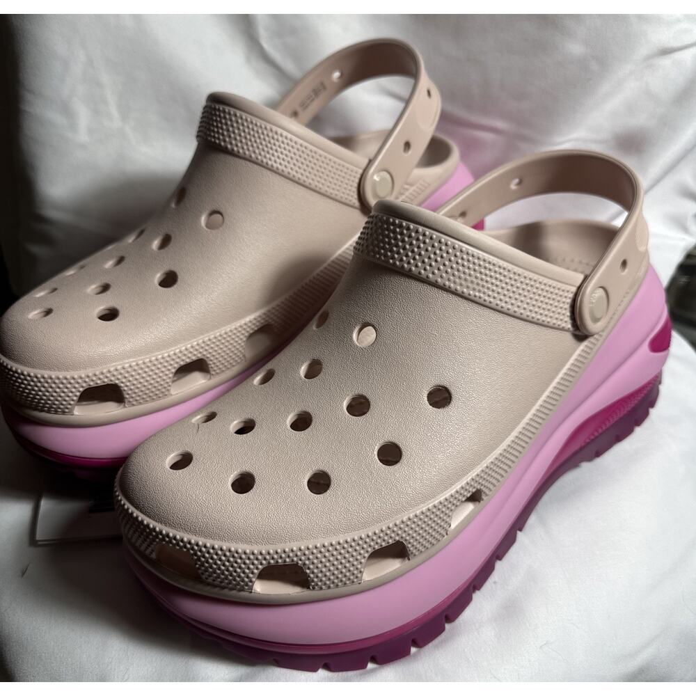 Crocs Mega Crush Matte Clog - Quartz / Mult 210749-6WS Pink Platform NEW NWT